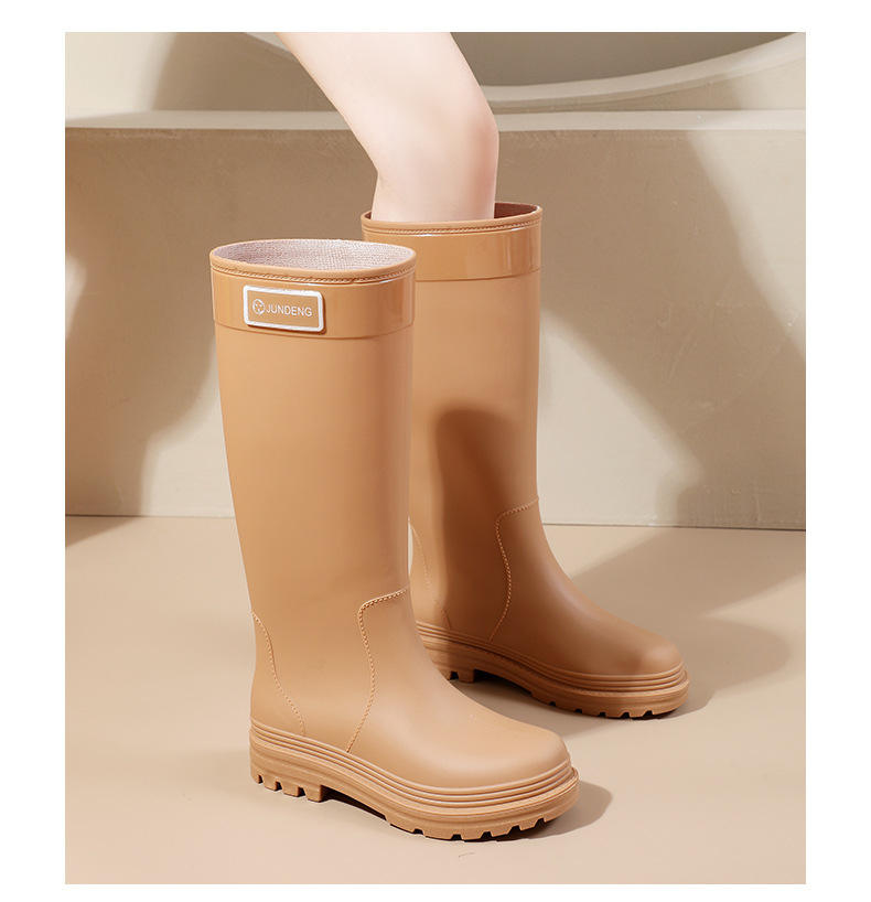 khaki-women-tall-pvc-rain-boots-fashion-non-slip-waterproof-work-wellies