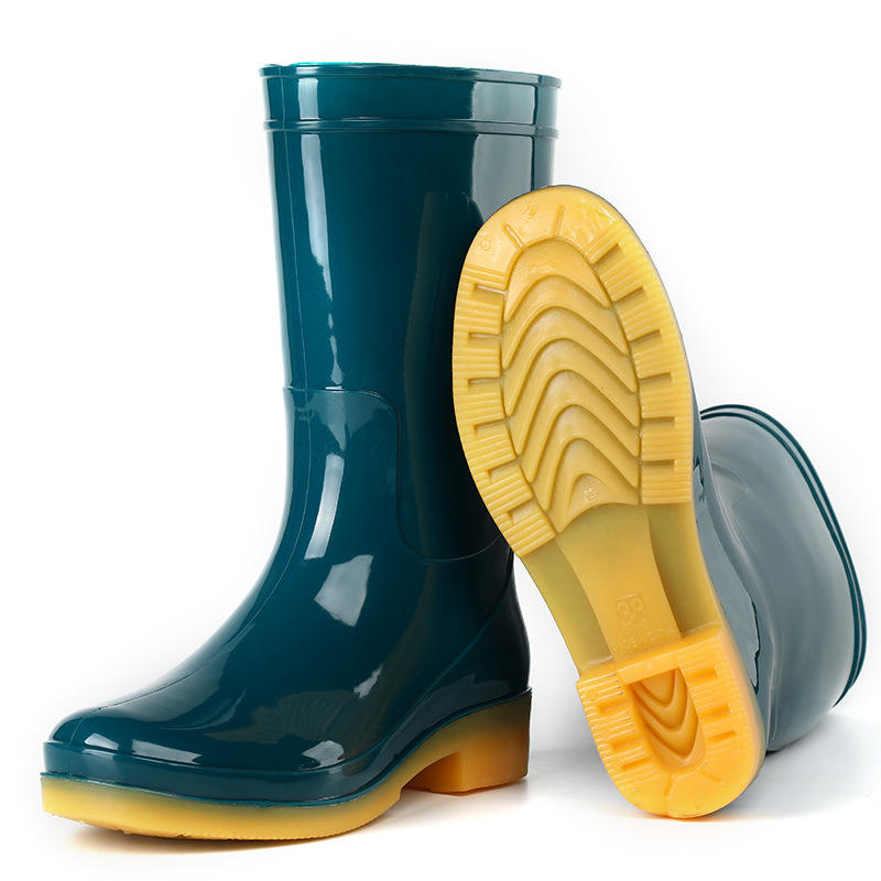 Botas de lluvia para mujer con punta redonda de PVC